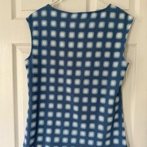 Calvin Klein Blue and White Checkered Sleeveless Top
